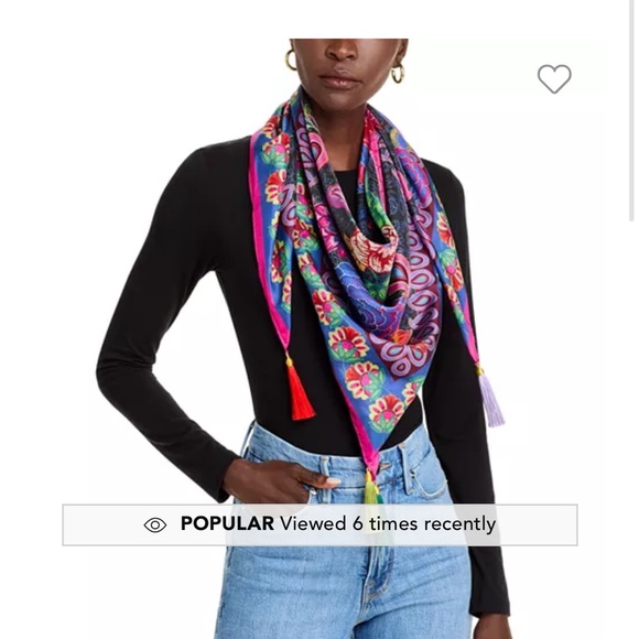 Johnny Was Tassel Silk Scarf - Picture 5 of 5